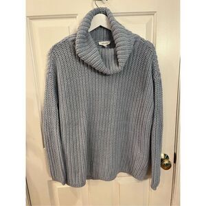 Haven Well Within Light Blue Chunky Knit Cowl Neck Sweater Sz XS EUC